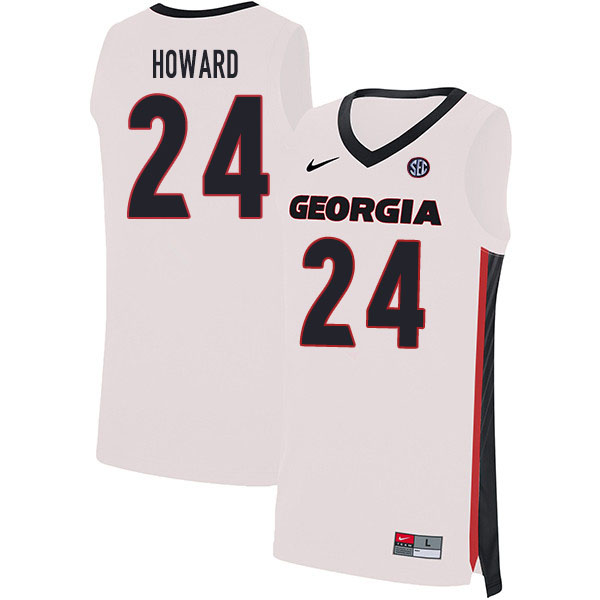2020 Men #24 Rodney Howard Georgia Bulldogs College Basketball Jerseys Sale-White - Click Image to Close